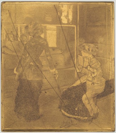 Mary Cassatt al Louvre: La galleria etrusca [lastra di rame] da Edgar Degas