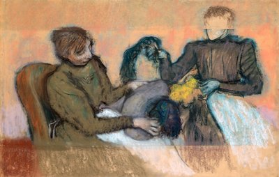 Modista che fornisce un cappello, 1898 da Edgar Degas