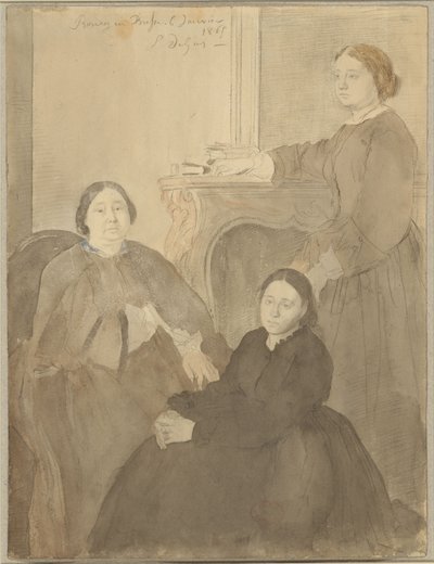 Mme. Michel Musson e le sue figlie, Estelle e Désirée da Edgar Degas