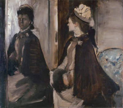 La signora Jeantaud nello specchio, c. 1875 da Edgar Degas