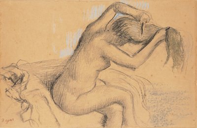 Donna nuda che si pettina; Femme nue se coiffant, c.1890-1895 da Edgar Degas