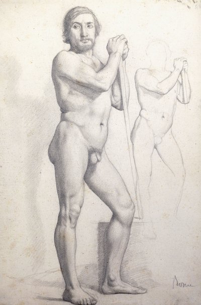 Uomo nudo in piedi, c.1856 da Edgar Degas