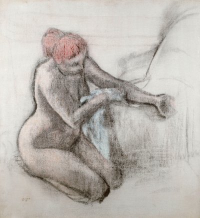 Donna nuda che si asciuga dopo il bagno, c.1898 da Edgar Degas