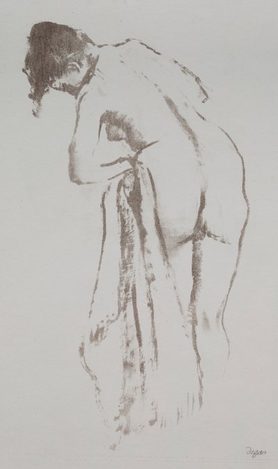 Donna nuda con asciugamano, in piedi da Edgar Degas