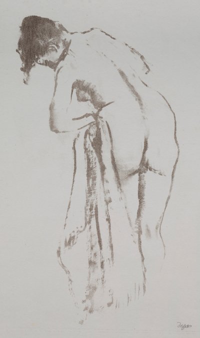 Donna nuda con asciugamano, in piedi, 1891-92 da Edgar Degas