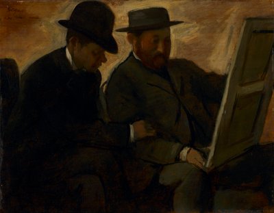 Paul Lafond e Alphonse Cherfils esaminano un dipinto da Edgar Degas