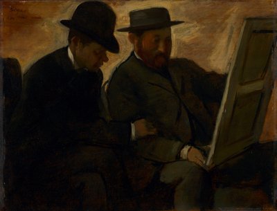 Paul Lafond e Alphonse Cherfils esaminano un dipinto, c.1878-1880 da Edgar Degas
