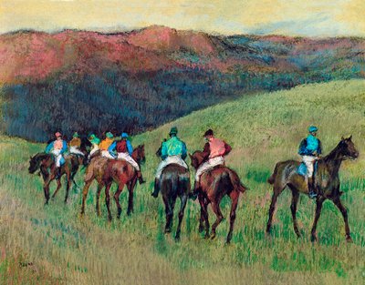 Cavalli da corsa in un paesaggio da Edgar Degas