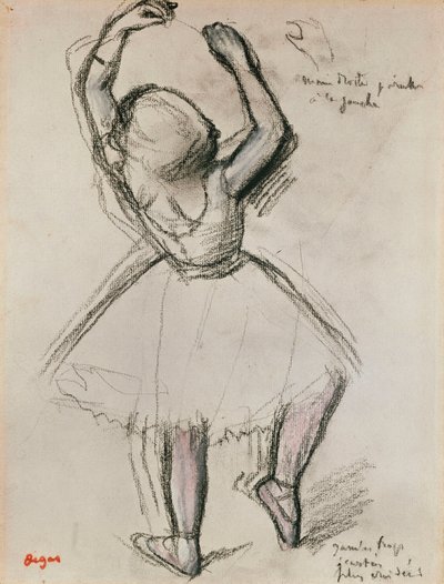 Vista posteriore di una ballerina da Edgar Degas