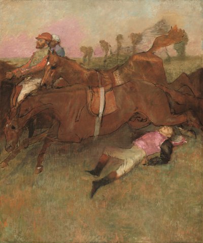 Scena dalla Corsa ad Ostacoli: Il Fantino Caduto da Edgar Degas