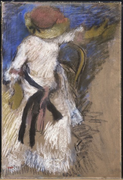 Donna seduta in un vestito bianco, c.1888-92 da Edgar Degas
