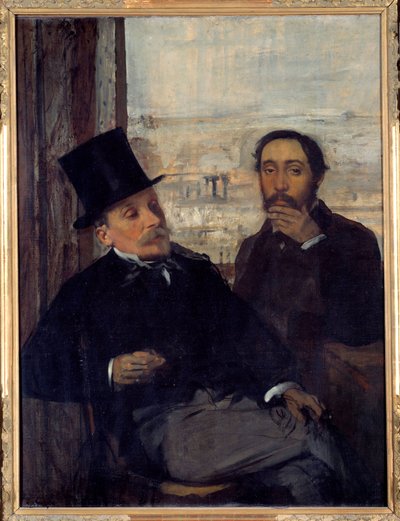 Autoritratto con il pittore Evariste de Valernes da Edgar Degas