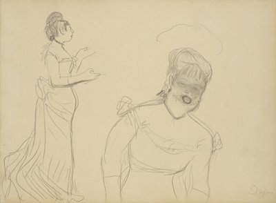 Schizzi di una cantante di caffè da Edgar Degas