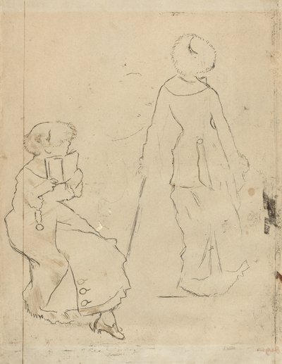 Studio per Mary Cassatt al Louvre (verso) da Edgar Degas