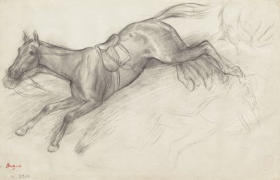 Studio per "Scena dalla corsa ad ostacoli: Il fantino caduto" da Edgar Degas