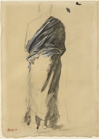 Studio di drappeggio, 1860-65 da Edgar Degas