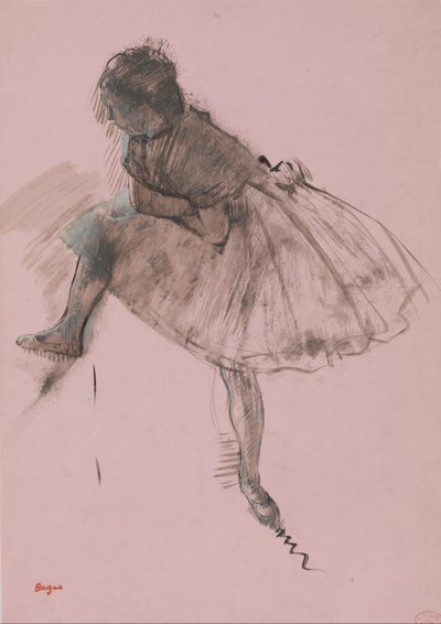Studio di una ballerina recto, due studi di ballerine verso, ca. 1873 da Edgar Degas