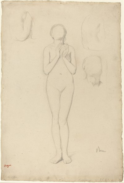 Studio di un Nudo Femminile, 1856-1858 da Edgar Degas