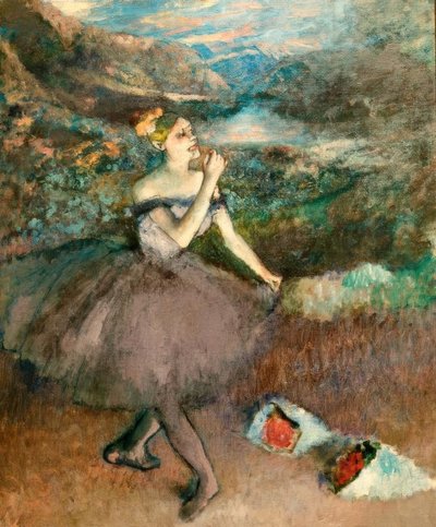 Ballerina con mazzi di fiori da Edgar Degas