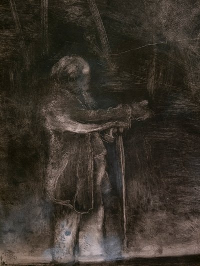 Il maestro di balletto (dettaglio) (eseguito in collaborazione con Ludovic Lepic) da Edgar Degas