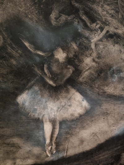 Il Maestro di Balletto (dettaglio) (eseguito in collaborazione con Ludovic Lepic) da Edgar Degas