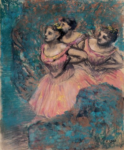 Tre ballerine in rosso da Edgar Degas