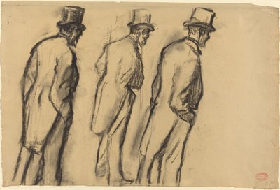 Tre studi di Ludovic Halévy in piedi da Edgar Degas