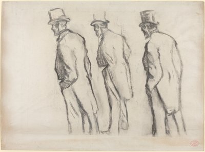 Tre studi di Ludovic Halévy in piedi da Edgar Degas