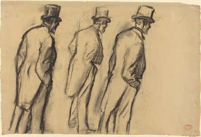 Tre studi di Ludovic Halévy in piedi da Edgar Degas