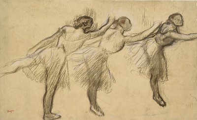 Tre studi di una ballerina, fine XIX secolo da Edgar Degas
