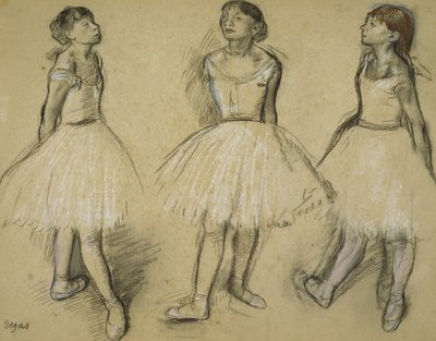 Tre studi di una ballerina in quarta posizione, 1879-80 da Edgar Degas