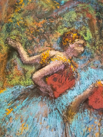 Tre ballerine (gonne blu, corsetti rossi) (dettaglio) da Edgar Degas
