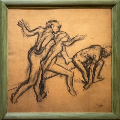 Tre ballerini nudi. 1895-1900. Carbone su carta da lucido. da Edgar Degas