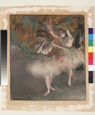 Due ballerini che entrano in scena, c.1877-78 da Edgar Degas