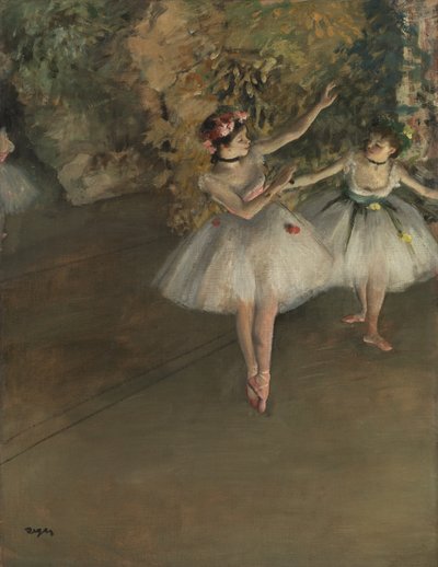 Due ballerine su un palco, c.1874 da Edgar Degas
