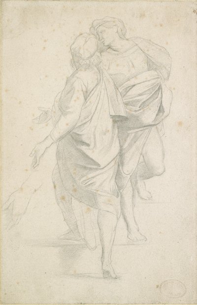 Due figure in piedi su una scala, dopo Raffaello, c1853-54 da Edgar Degas