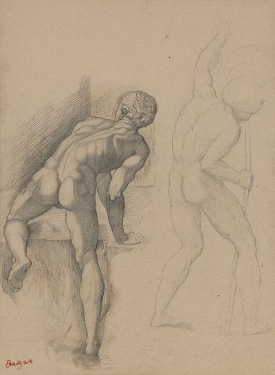 Due uomini nudi da Edgar Degas