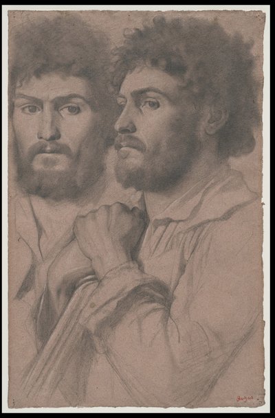 Due studi di ritratto di un uomo da Edgar Degas