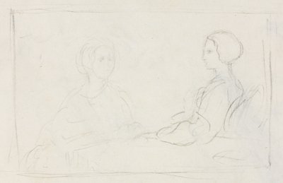 Due donne sedute verso, 1856-1860 da Edgar Degas
