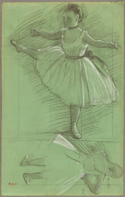 Due studi di ballerini, c.1873 da Edgar Degas