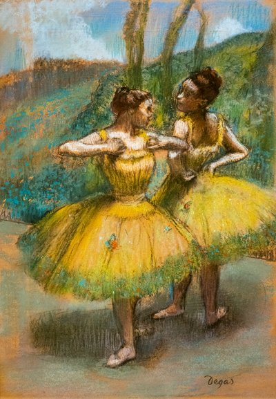 Due ballerine in giallo da Edgar Degas