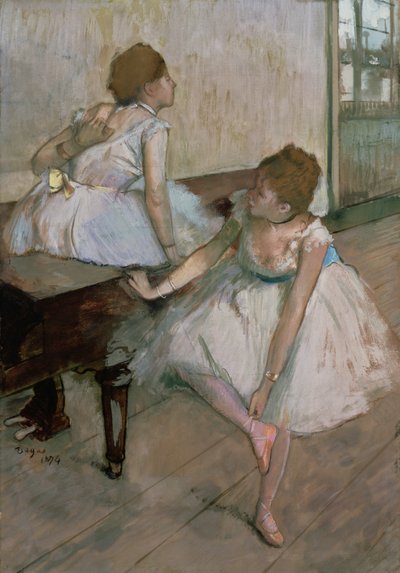 Due ballerine a riposo, 1874 da Edgar Degas