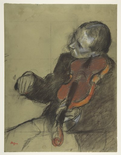 Violinista, studio per "La lezione di danza" da Edgar Degas