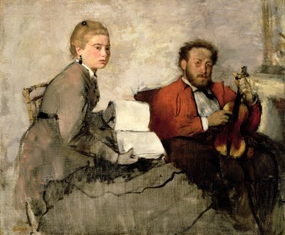 Violinista e Giovane Donna, c.1871 da Edgar Degas