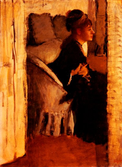 Donna che si mette i guanti da Edgar Degas