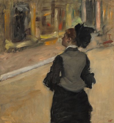 Donna vista da dietro Visita a un museo, c. 1879-1885 da Edgar Degas