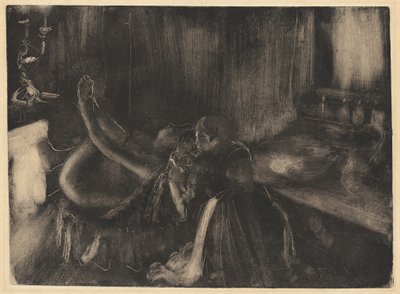 Donna vicino a un camino da Edgar Degas