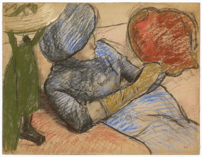 Donna che tiene un cappello in mano, c.1885 da Edgar Degas