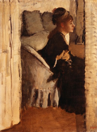 Donna che si mette i guanti da Edgar Degas