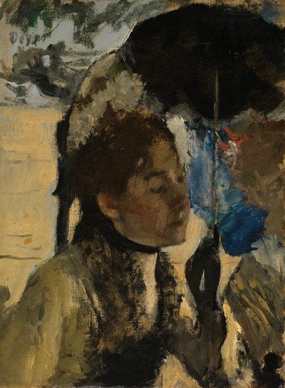 Donna con un parasole, c.1880 da Edgar Degas